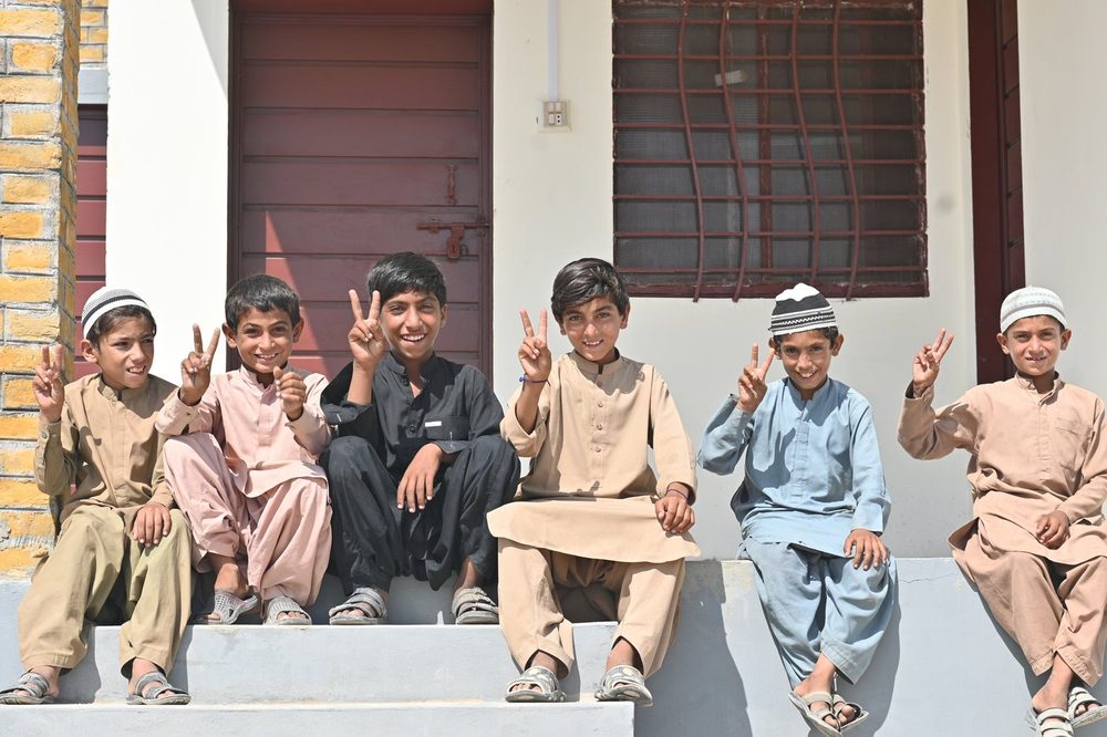 Boys at a school built by CDRS