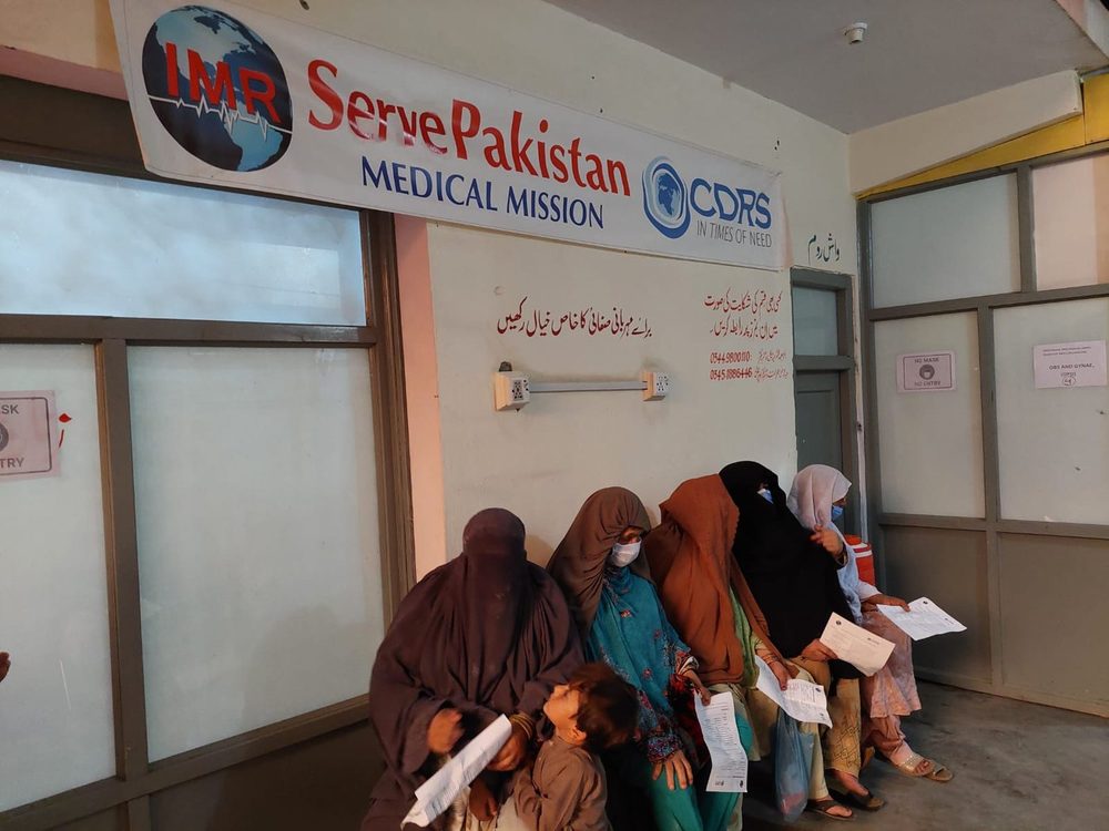 Patients waiting at a CDRS Serve Pakistan medical mission