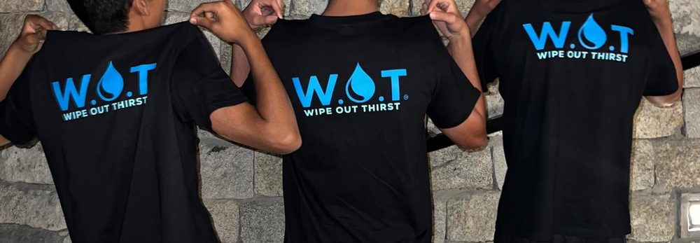 Wipe Out Thirst t-shirts, which fund the wells